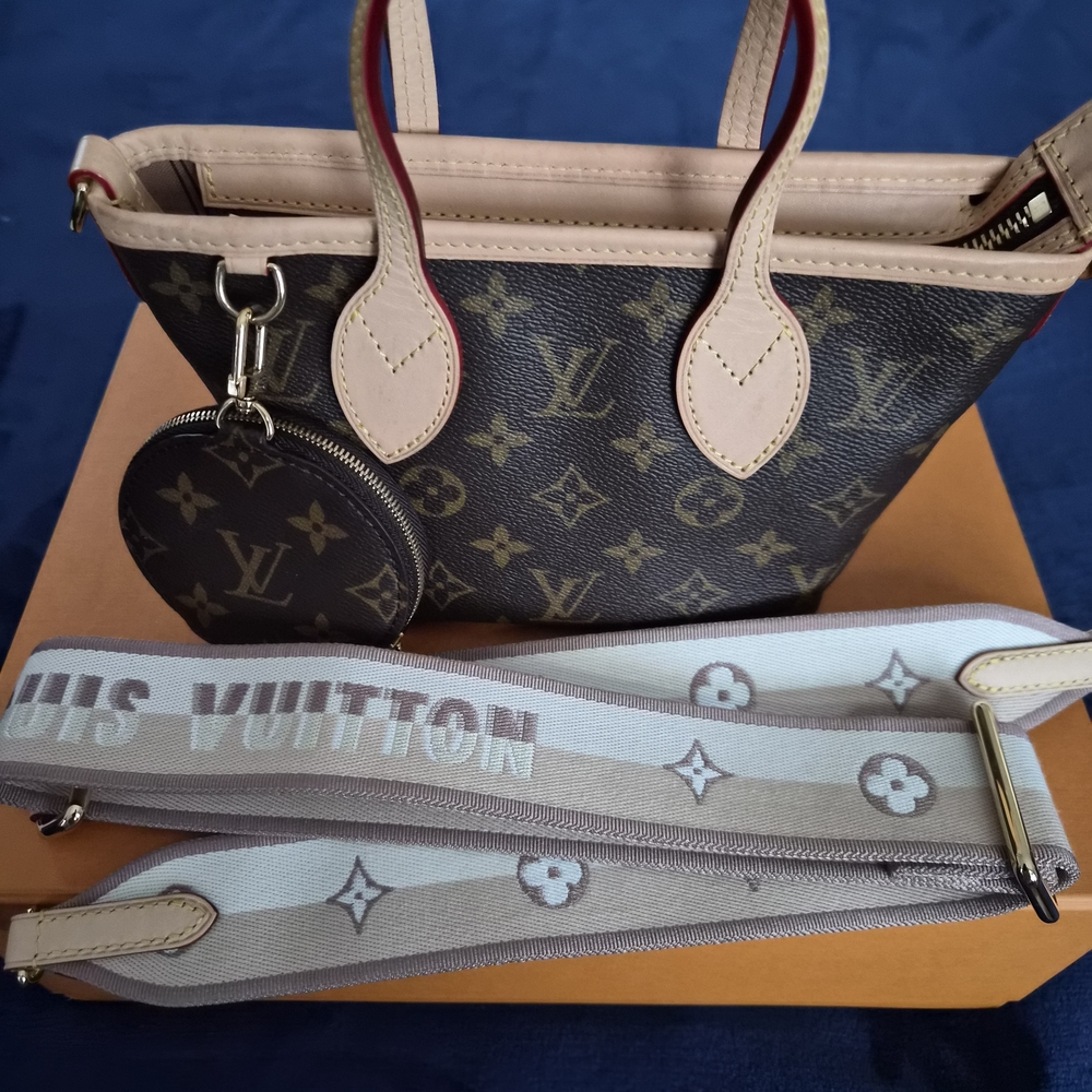 Louis Vuitton Monogram Crossbody NEVERFUL BB Bag with removable LV Textile Strap
